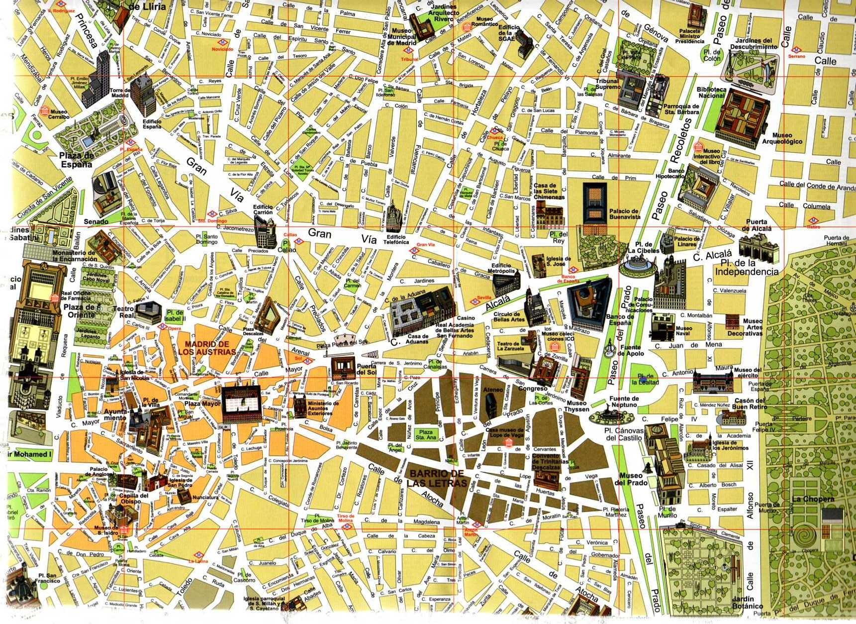 Hartă turistica Madrid