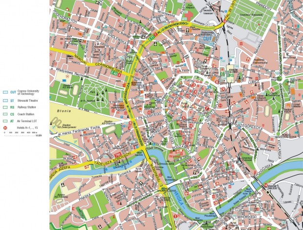 Harta turistica Cracovia